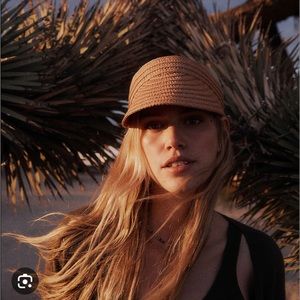 Madewell packable braided straw visor one size NWOT